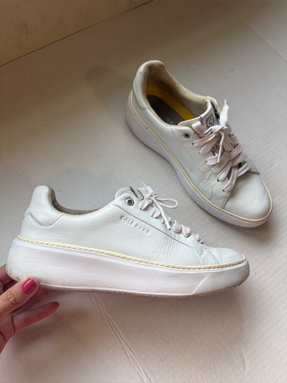 Cole Haan White Leather Sneakers